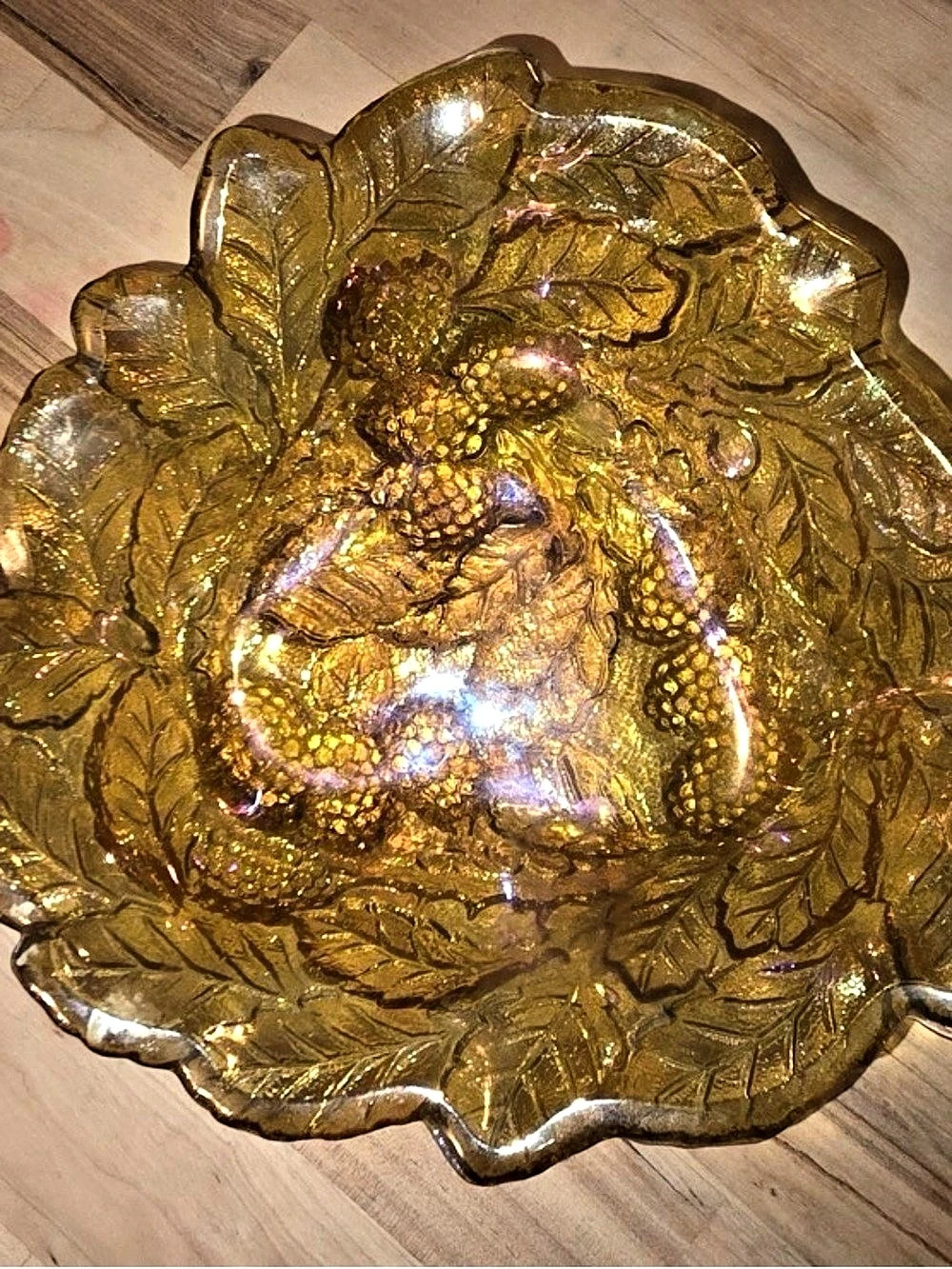 Gold Tone Floral Serveware Dish